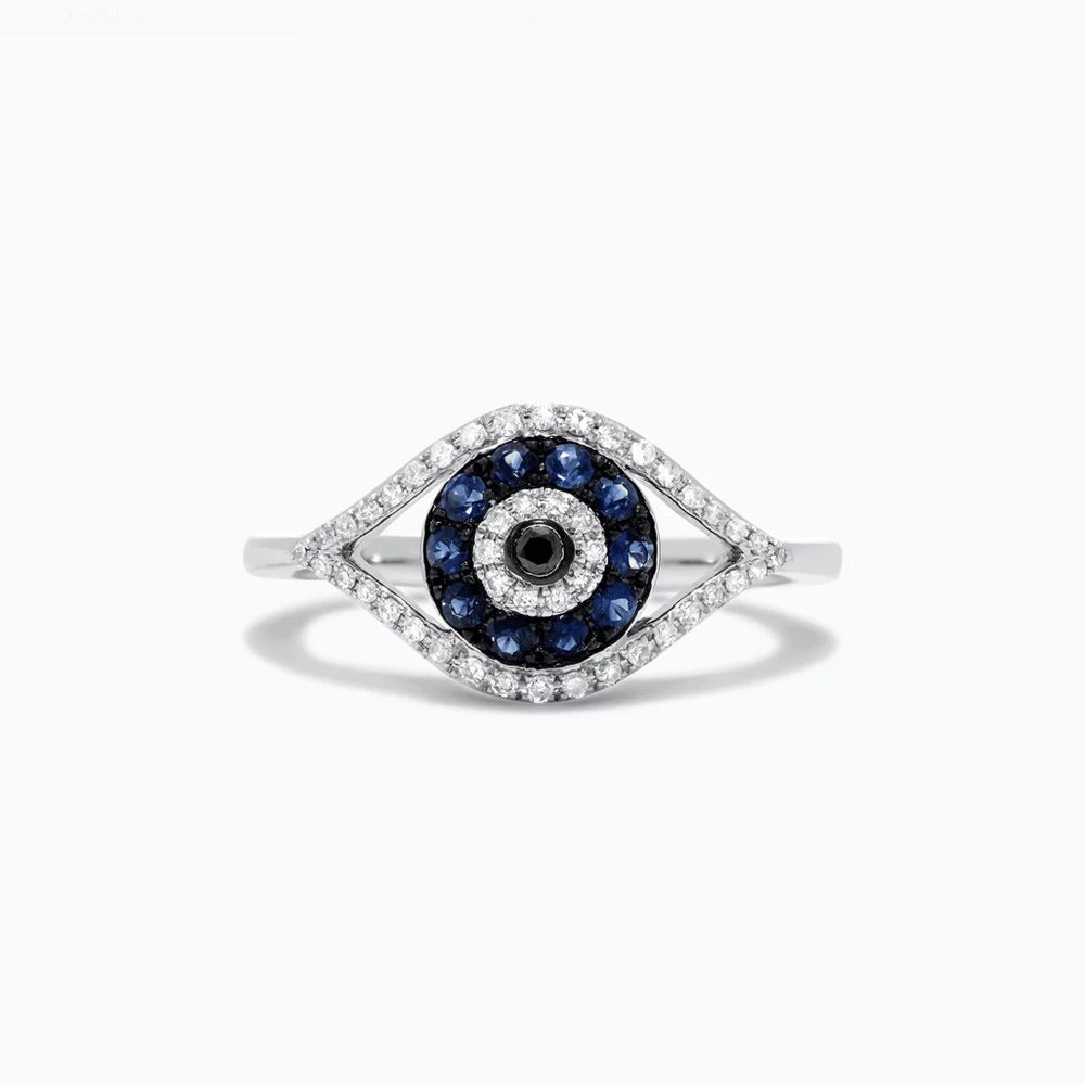 CZ platinum plated Protective eye ring. NWT - Picture 6 of 6